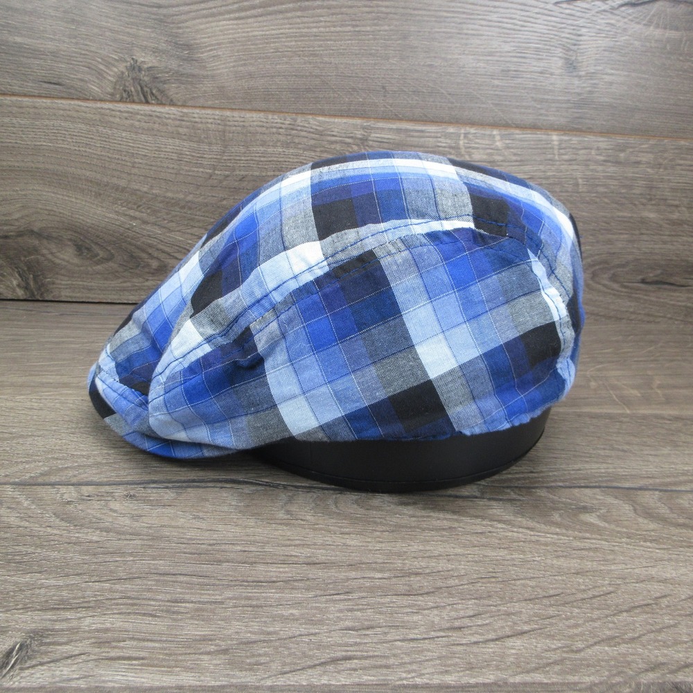 Cremieux Hat Newsboy Flat Cap Mens Blue Plaid Ivy Driving Aesthetic